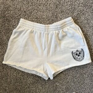 VICTORIA'S SECRET PINK IVY FLEECE RELAXED CAMPUS HIGH RISE SHORTS‎ POCKETS SMALL